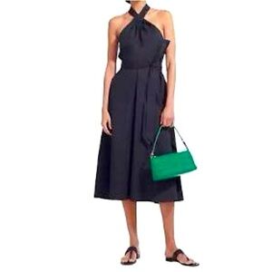 New STAUD Black Kai Dress Black Sz Large
